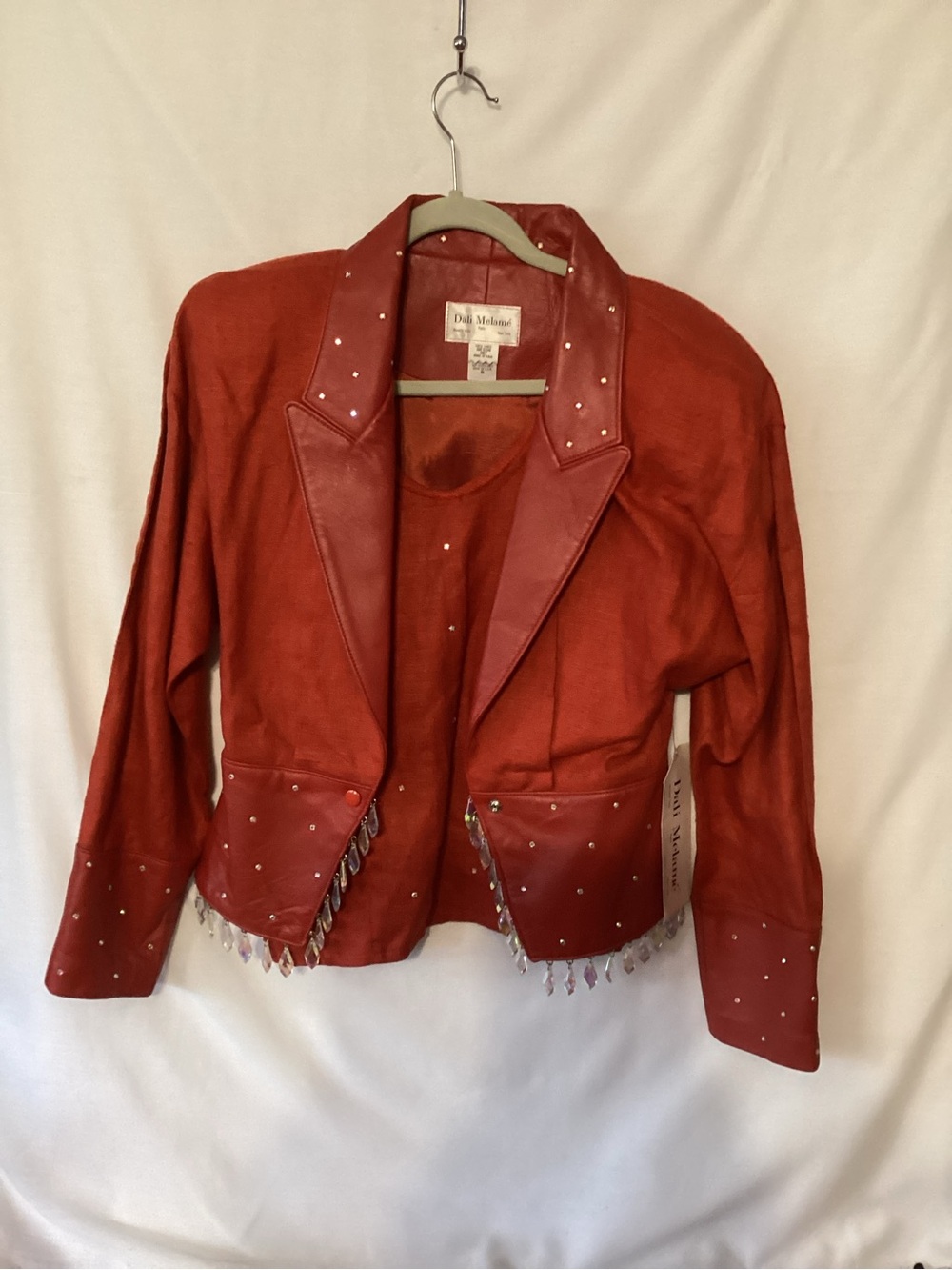 Vintage dali melamr’Red Embellished Women's Blazer